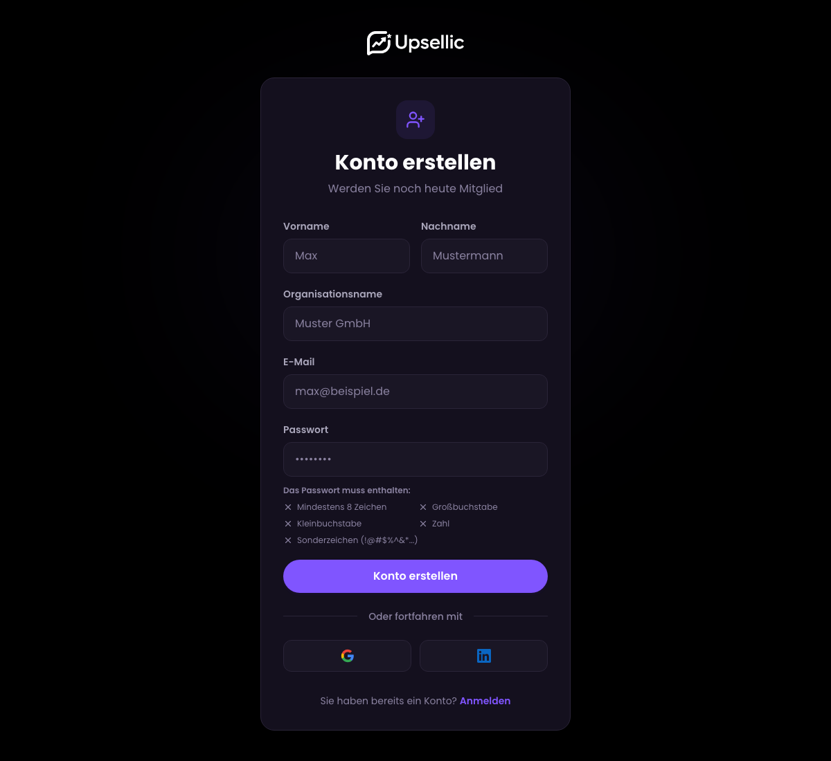 Registrierungsformular