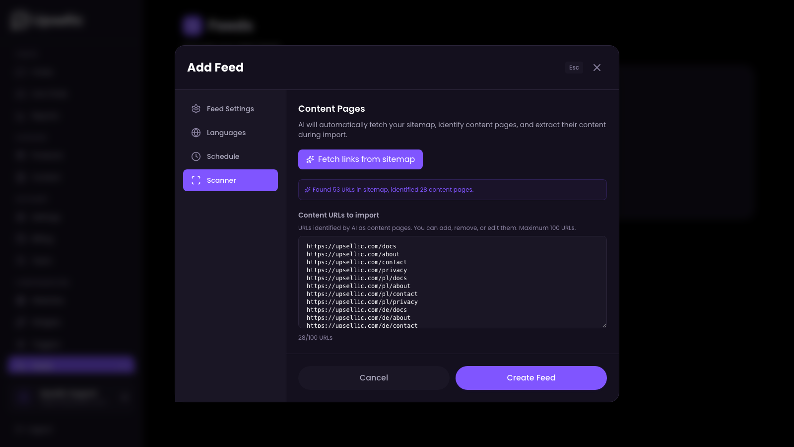 Scanner tab after detection