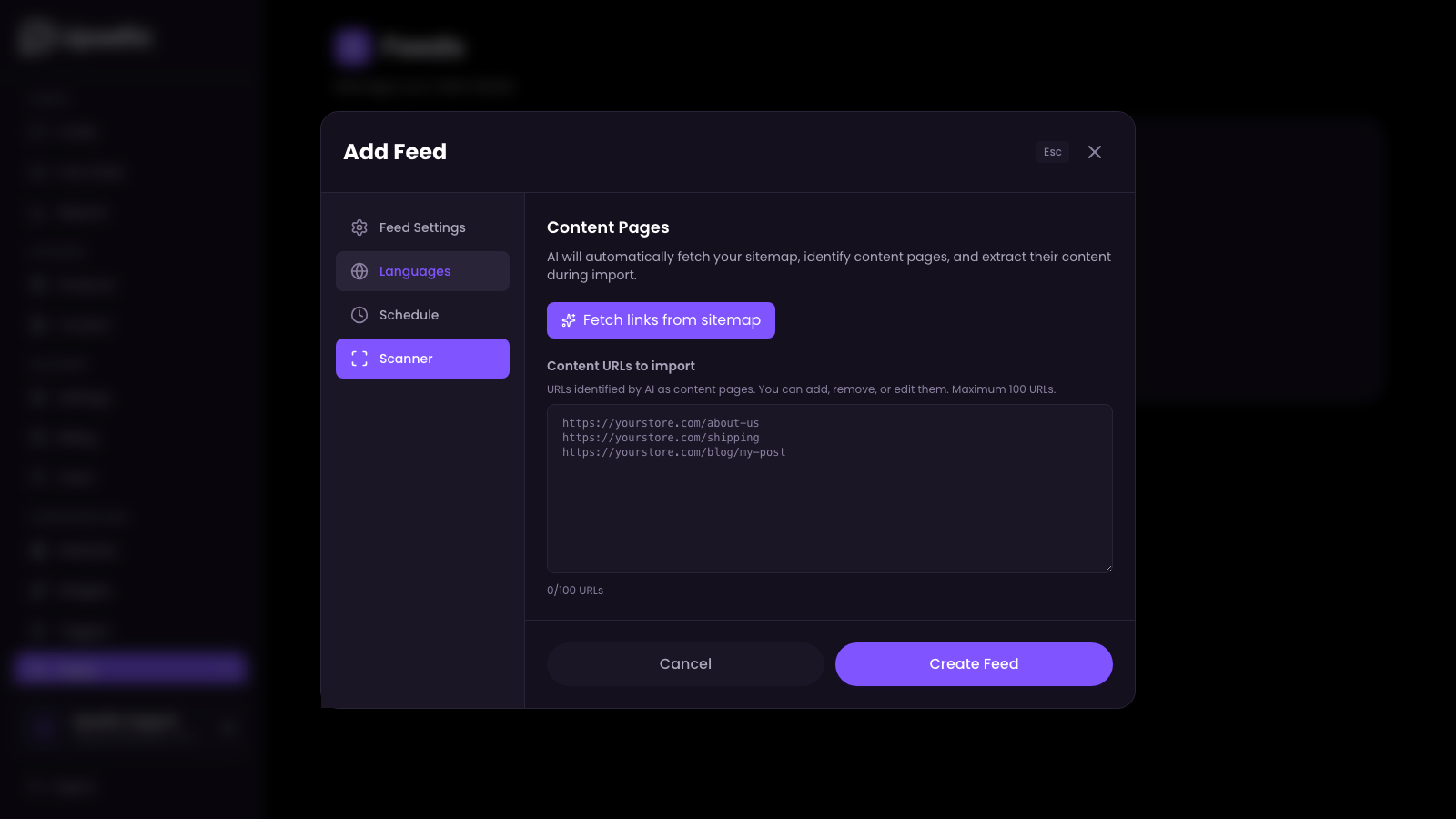 Scanner tab before fetching