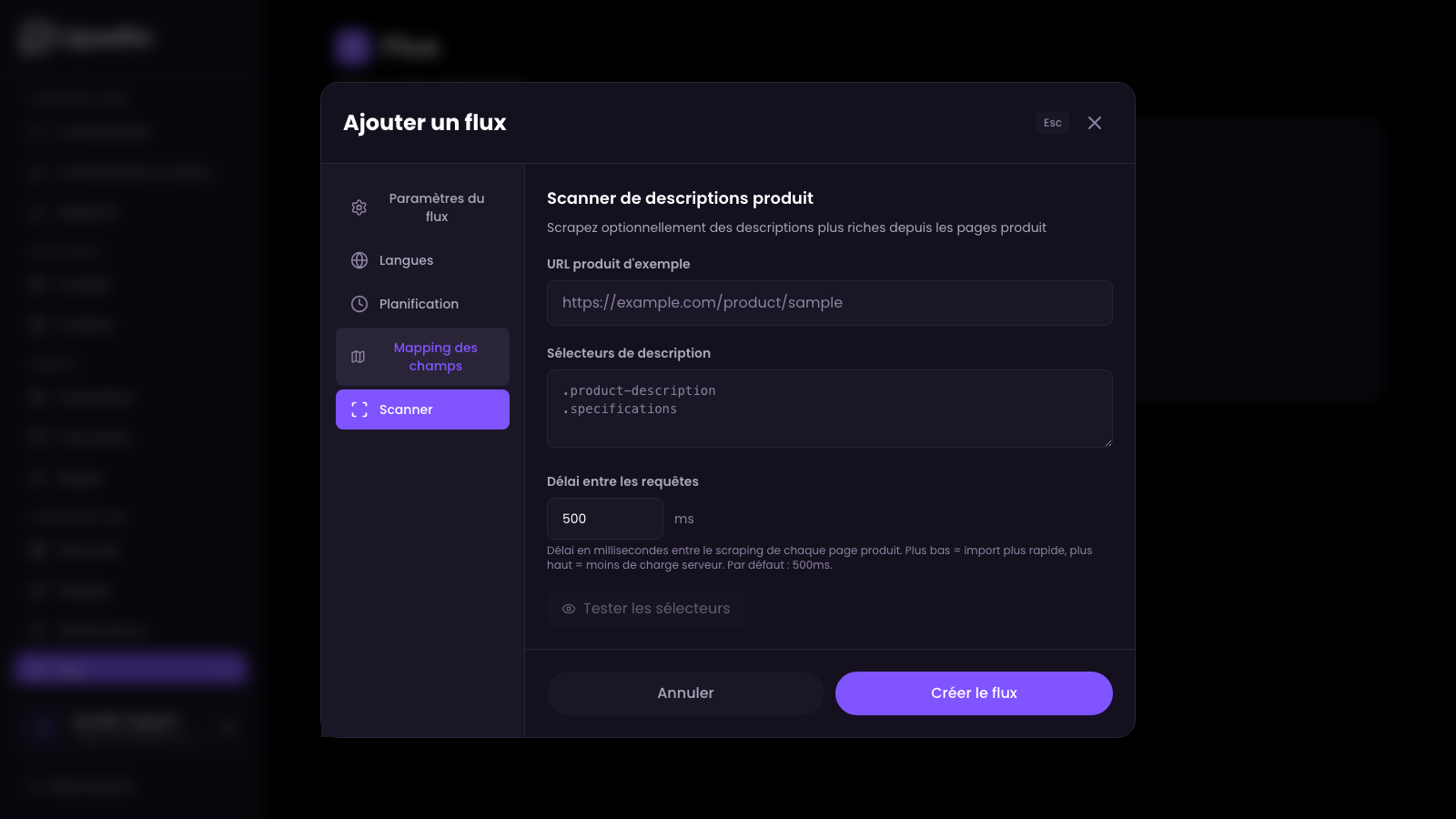 Scanner de descriptions