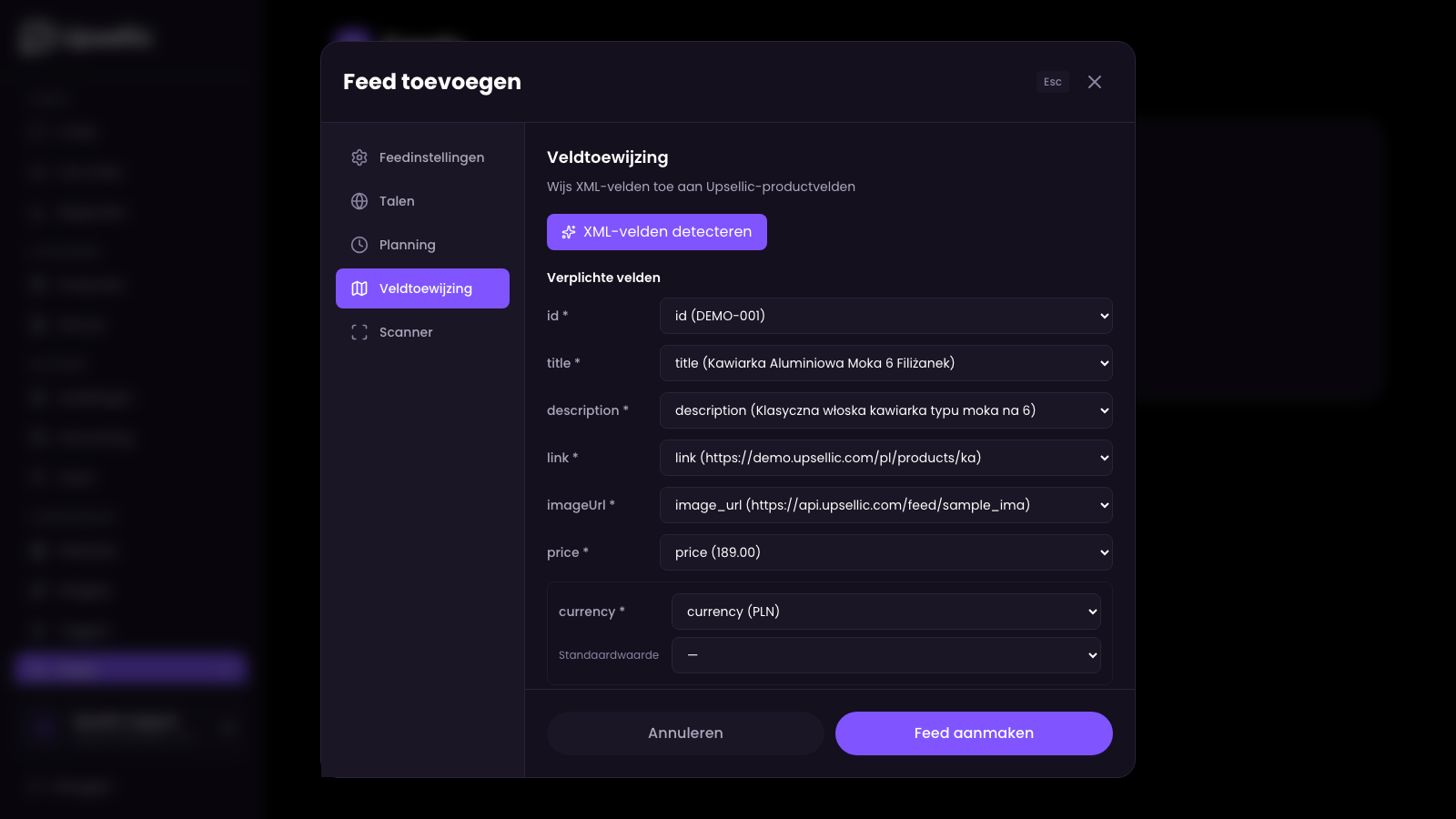 Veldtoewijzing na detectie