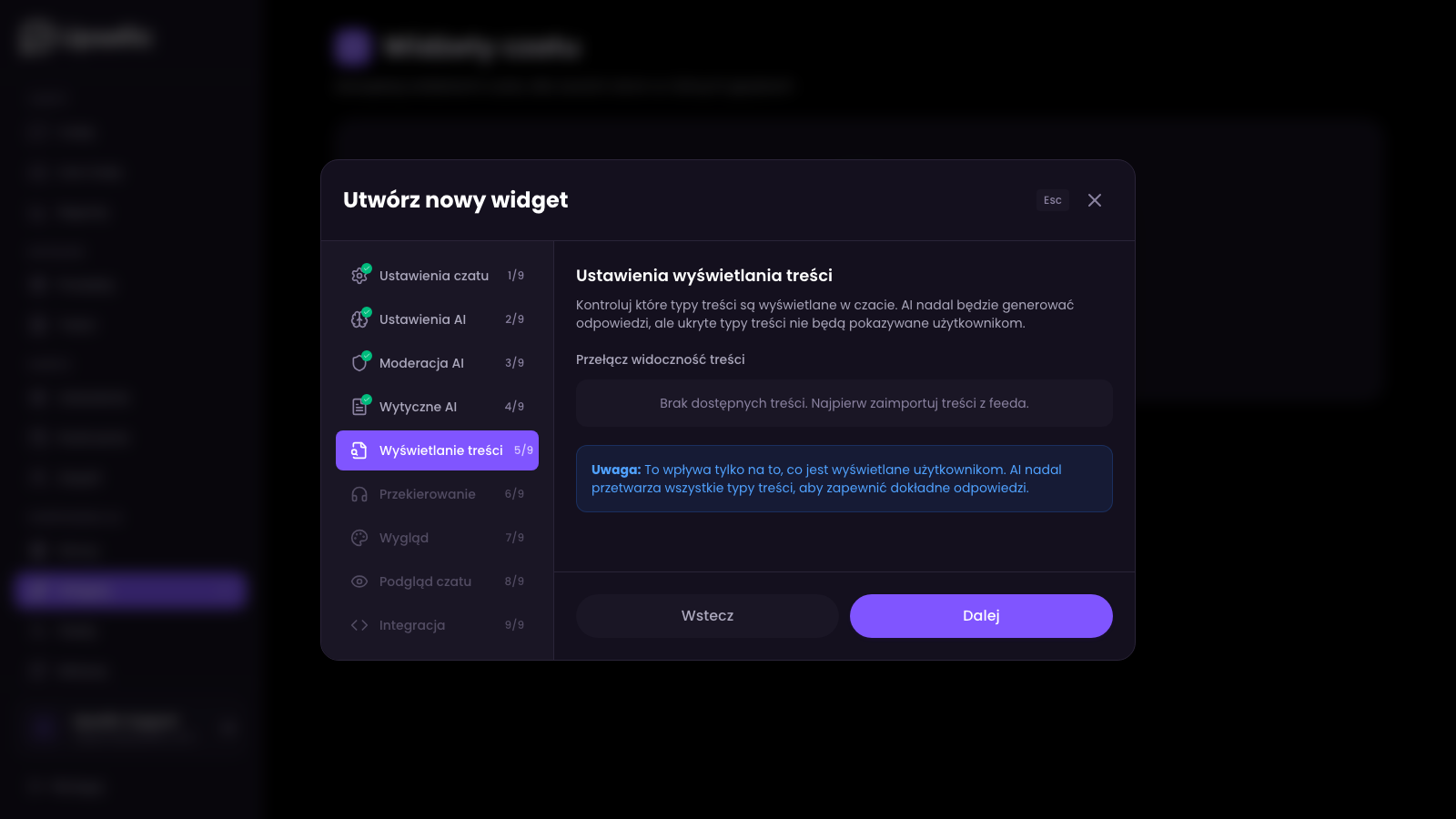 Wyświetlanie treści