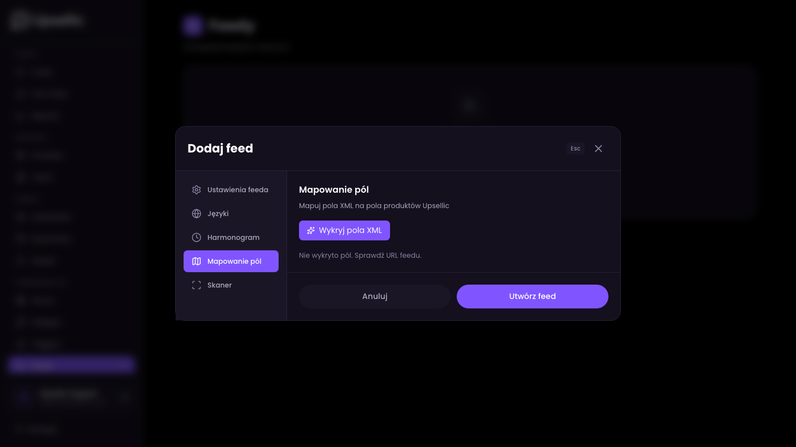 Mapowanie pól przed wykryciem