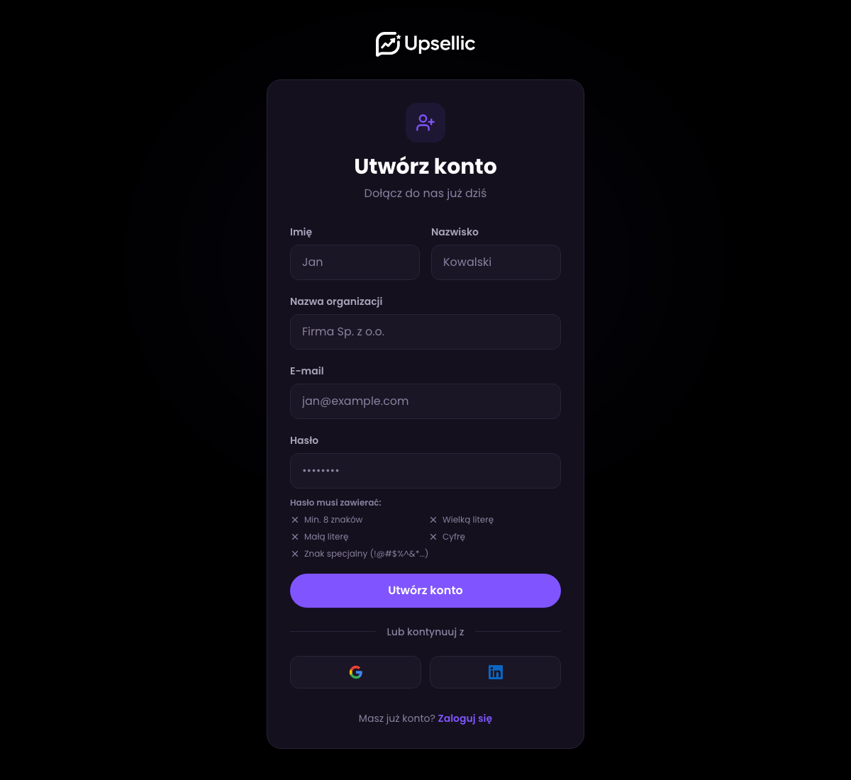 Formularz rejestracji